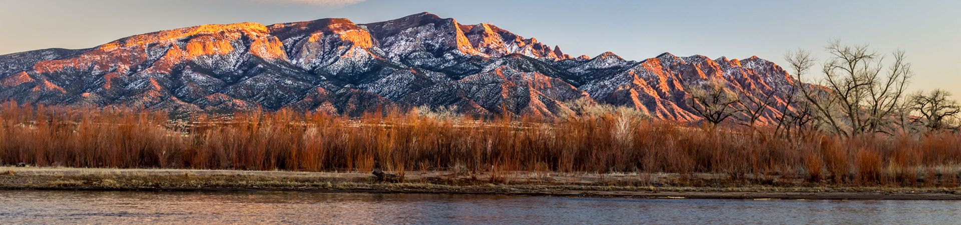 New Mexico Mountains and land near Rio Grande river